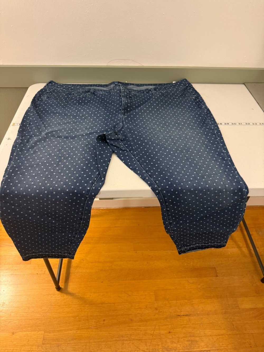 Blue Polka Dot Jeans - Size 28WP